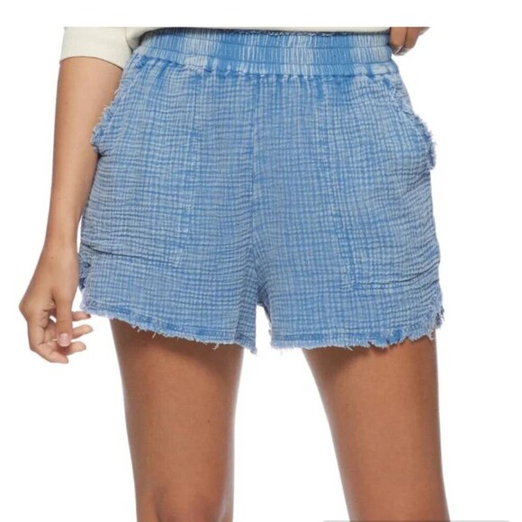 Flag & Anthem Pants - Flag & Anthem Blue Cotton Hartville Gauze Shorts